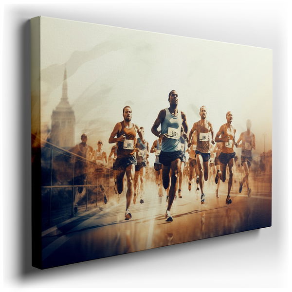 Race to Victory - Dynamic Black and Yellow Canvas Wall Art