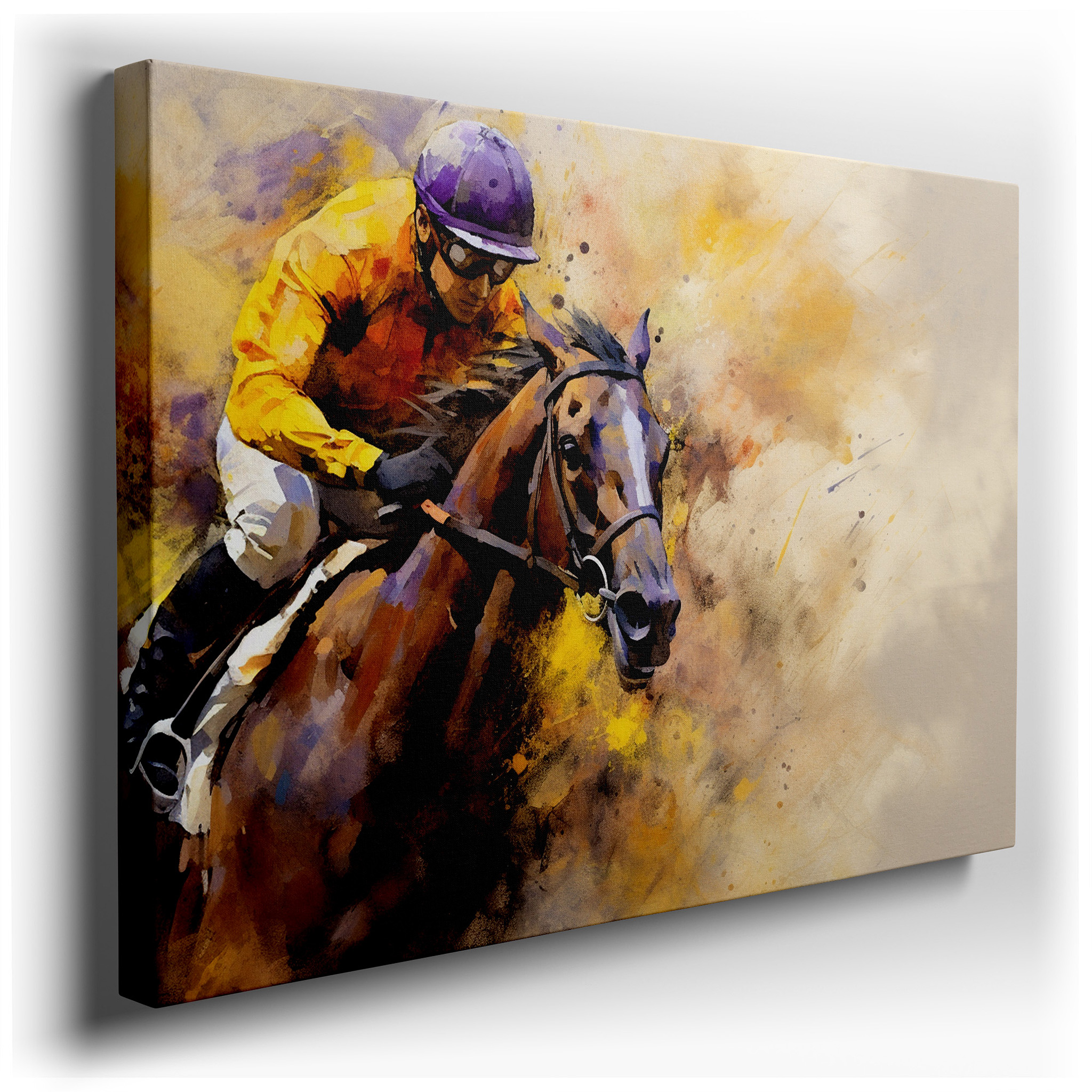 Racehorse in Action - Celebrating Speed and Power, Large Canvas Wall Art for Office and Bedroom Decor wrapped canvas -