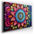 Radiant Mandala - Abstract Blue and Green Canvas Wall Art