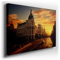 Radiant Sunset and Historic Building Art - Canvas Wall Art