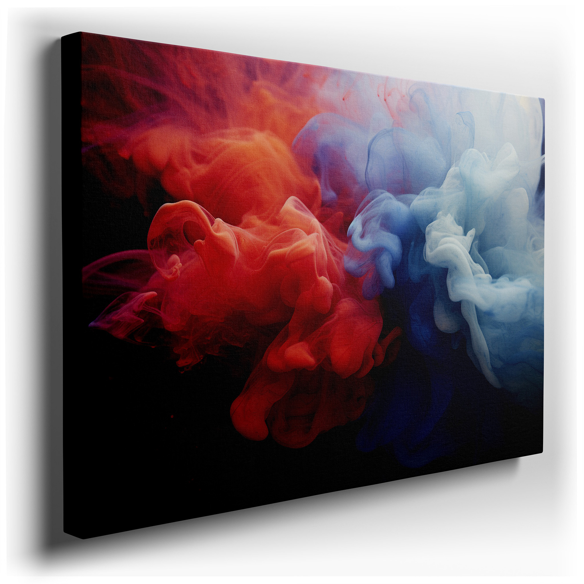 Red and Blue Dance of Fire and Water Large Canvas Wall Art for Office and Bedroom Decor wrapped canvas - main product