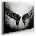 Resilient Black Wings - Abstract Canvas Wall Art