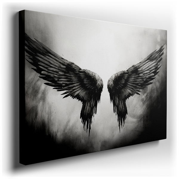 Resilient Black Wings - Abstract Canvas Wall Art