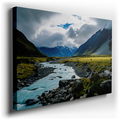 River's Reflection - Tranquil Blue and Green Canvas Wall Art