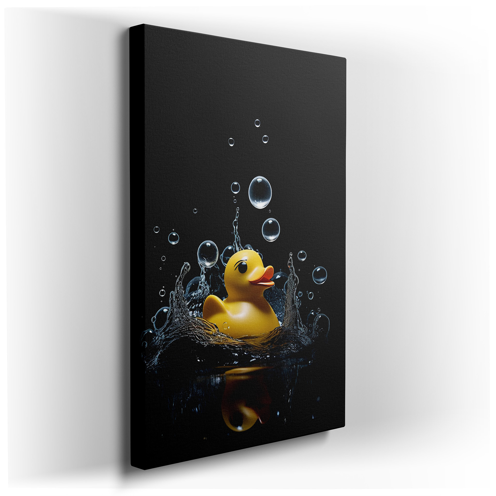 Rubber Duck Wall Art: Whimsical Shadows and Childhood Nostalgia - Large Canvas Decor for Home and Office wrapped canvas