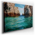 Rugged Cliffs and Turquoise Sea - Serene Nature Canvas Wall Art