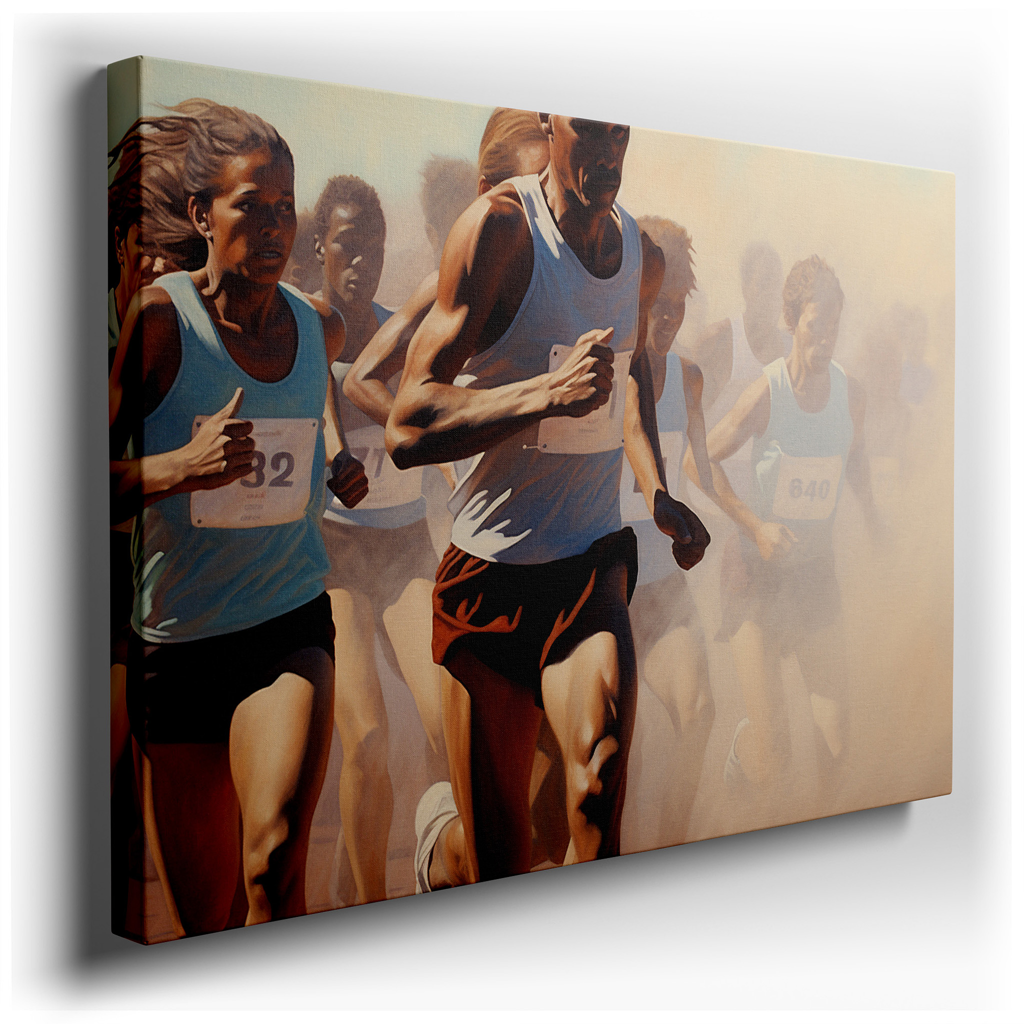 Runners in Motion: A Striking Display of Focus, Determination, and Unity - Large Wall Art, Canvas Wall Art, Wall Decor
