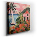 Sailboat Serenity - Tropical Paradise Canvas Wall Art