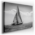 Sailing Into Solitude - Monochrome Canvas Wall Art