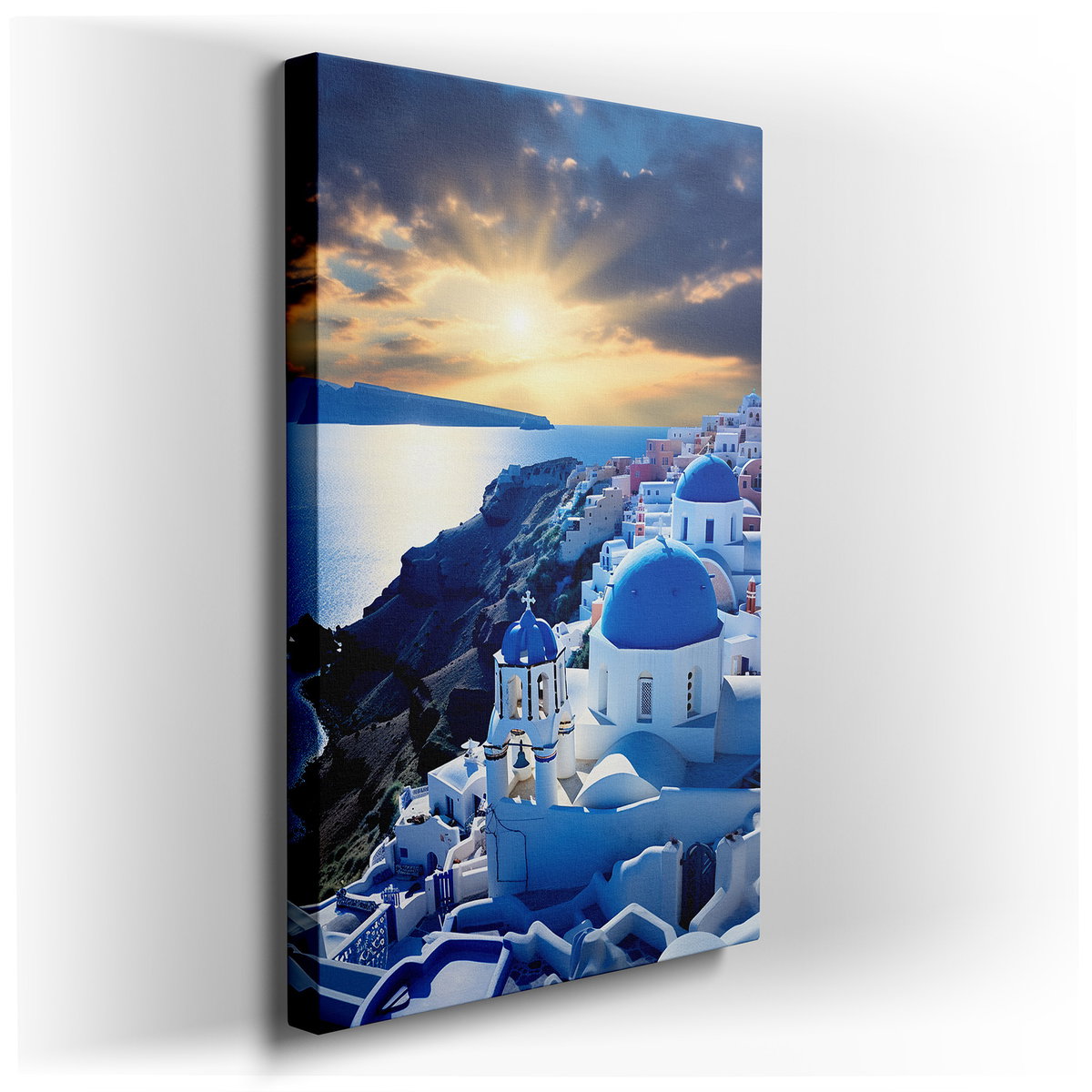 Santorini Sunset - Colorful Canvas Wall Art