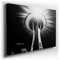 Seattle Space Needle - Dramatic Black and White Canvas Wall Art