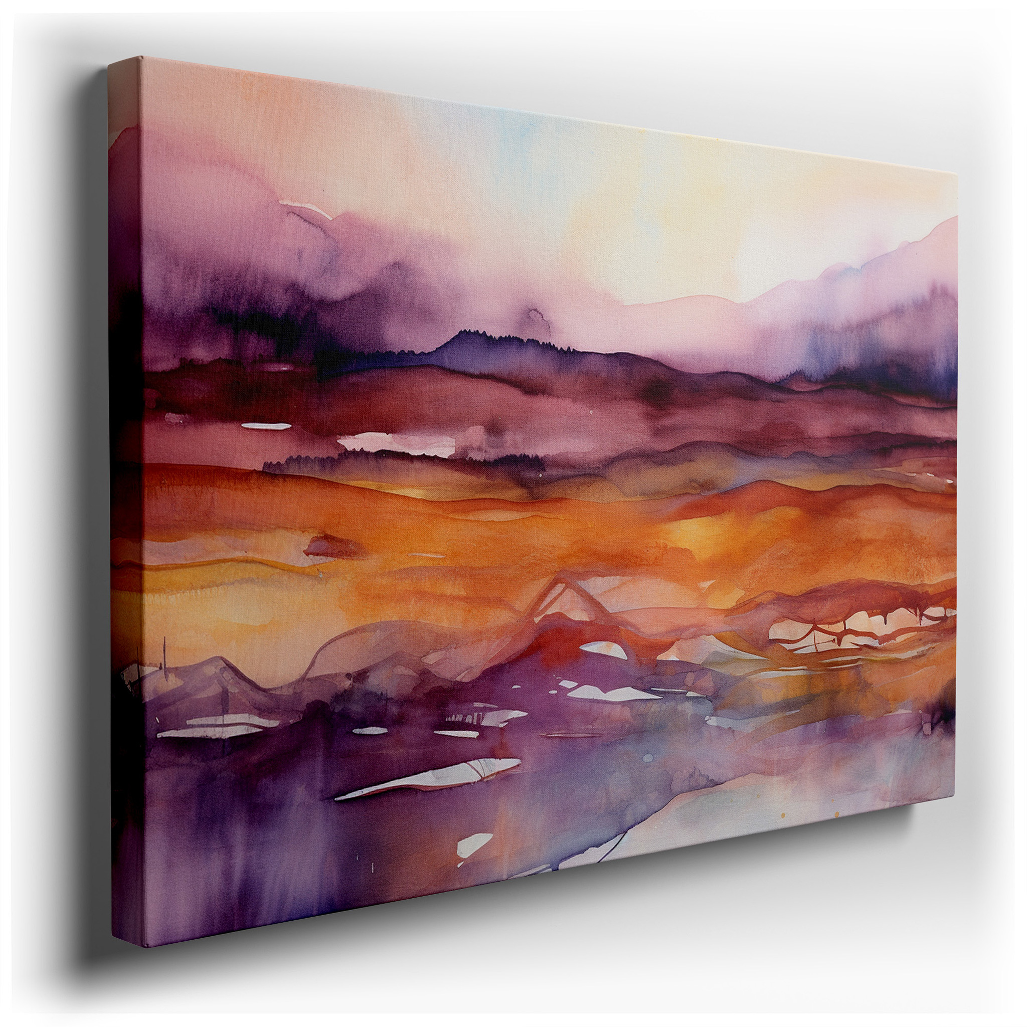 Serene Abstract Landscape with Soft Edges and Warm Gradient Hues, Large Canvas Wall Art for Home and Office Decor
