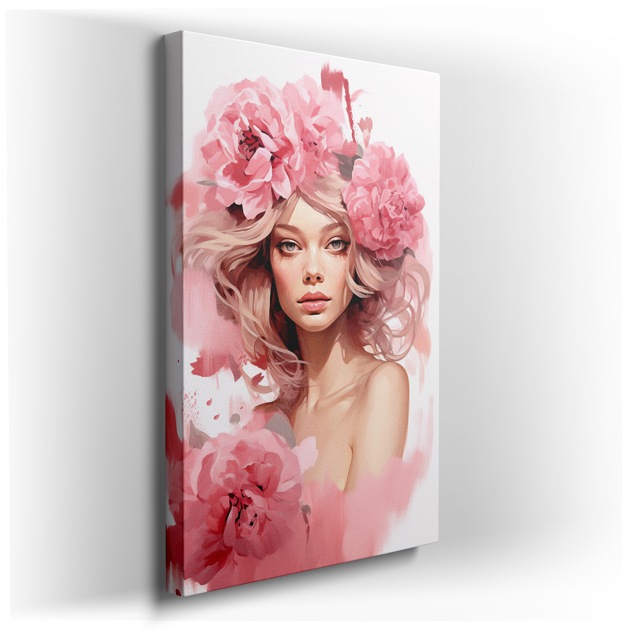 Serene Beauty Amidst a Cascade of Soft Pink Flowers Large Wall Art, Canvas Wall Art, Wall Art Decor, Office Wall Art,