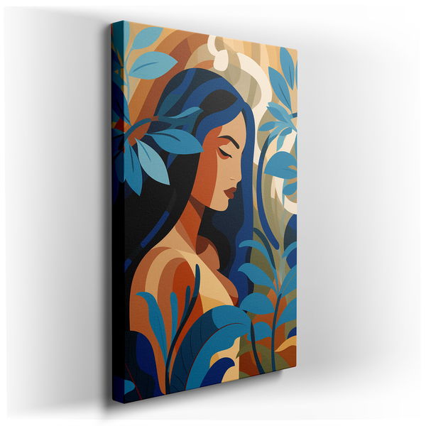 Serene Beauty Tropical Portrait Canvas Art