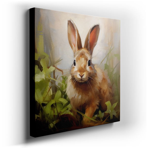 Serene Brown Rabbit - Tranquil Nature Canvas Wall Art