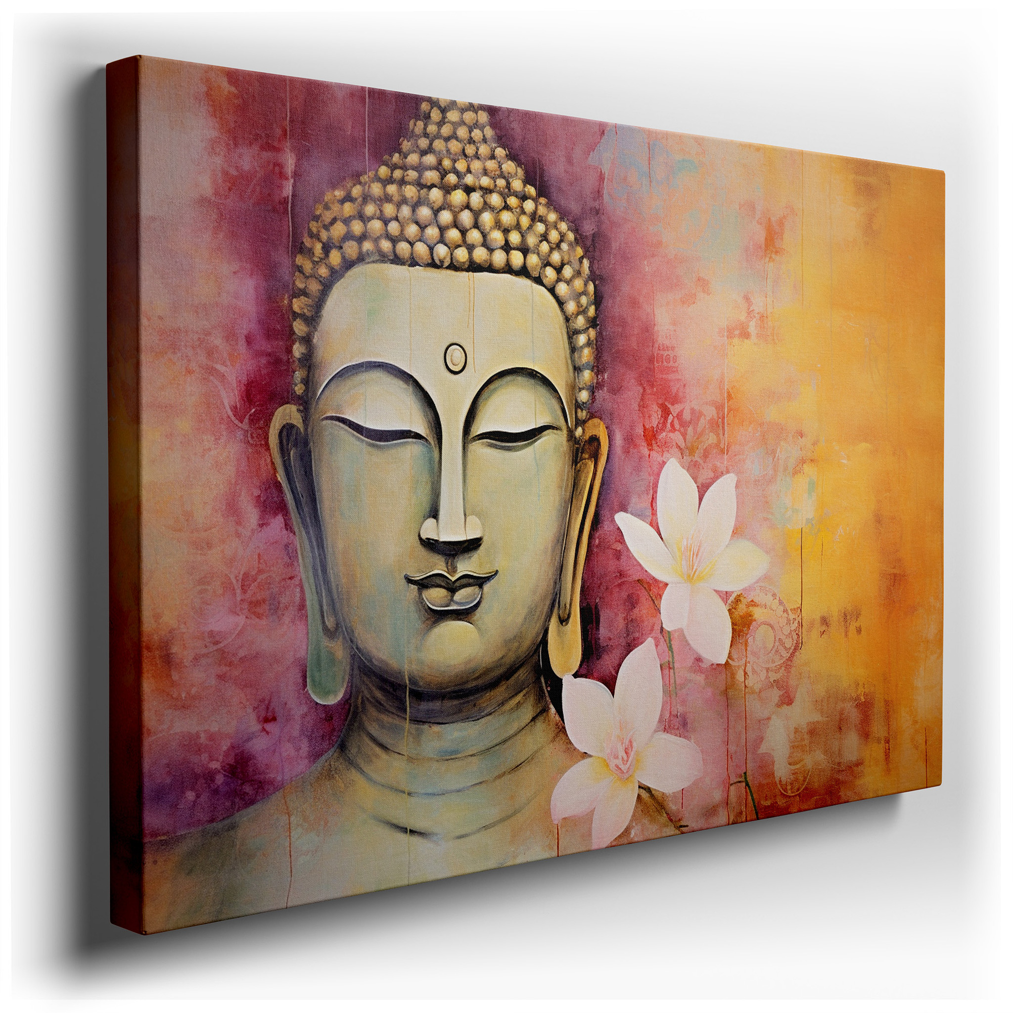 Serene Buddha Wall Art for Living Room: A Symbolic Masterpiece of Tranquility - Large Canvas Wall Decor Ideal for