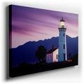Serene Coastal Lighthouse at Dusk - Vibrant Canvas Wall Art