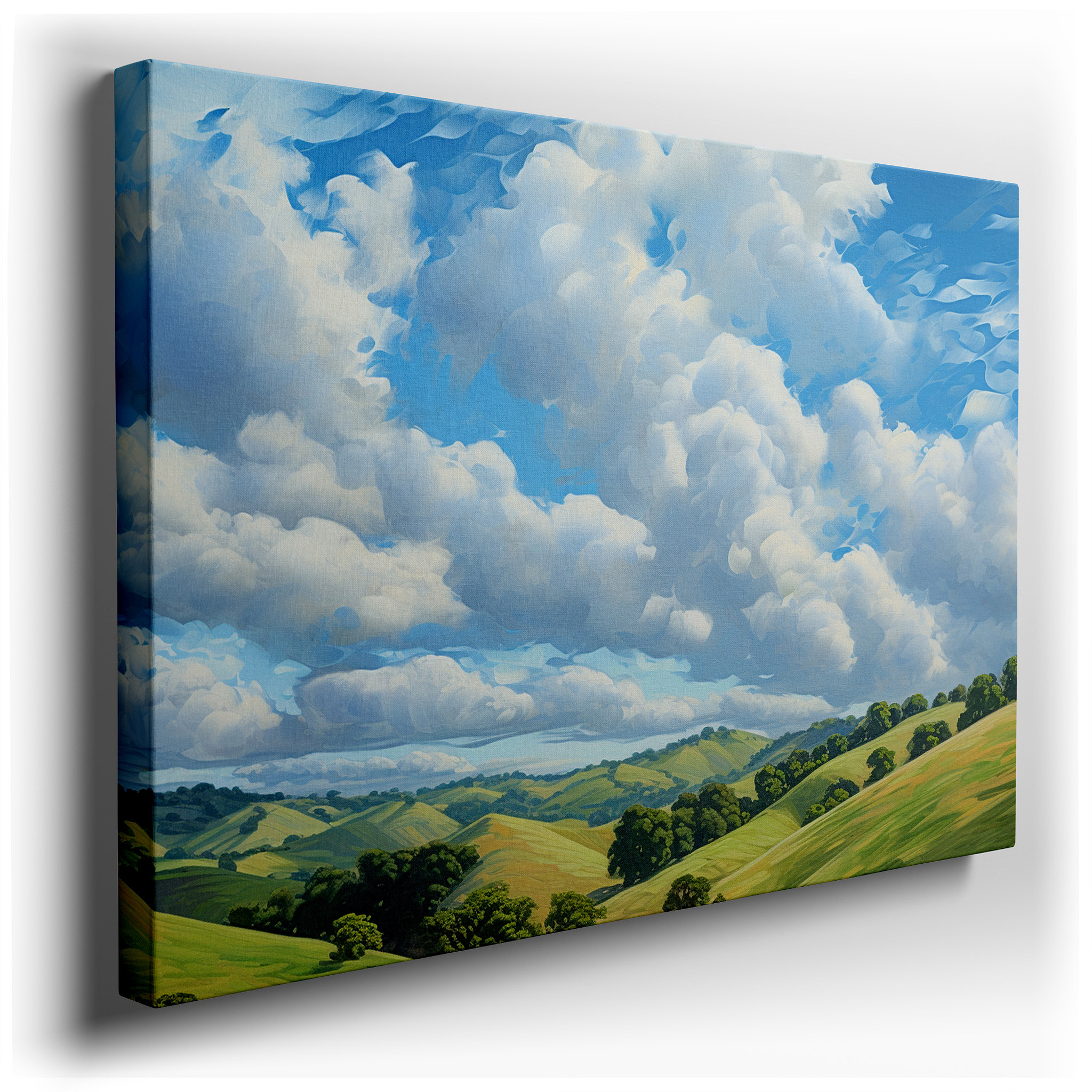 Serene Countryside Landscape: A Tranquil Escape into Nature's Beauty - Large Canvas Wall Art for Office and Bedroom