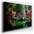 Serene Garden Oasis - Tranquil Canvas Wall Art