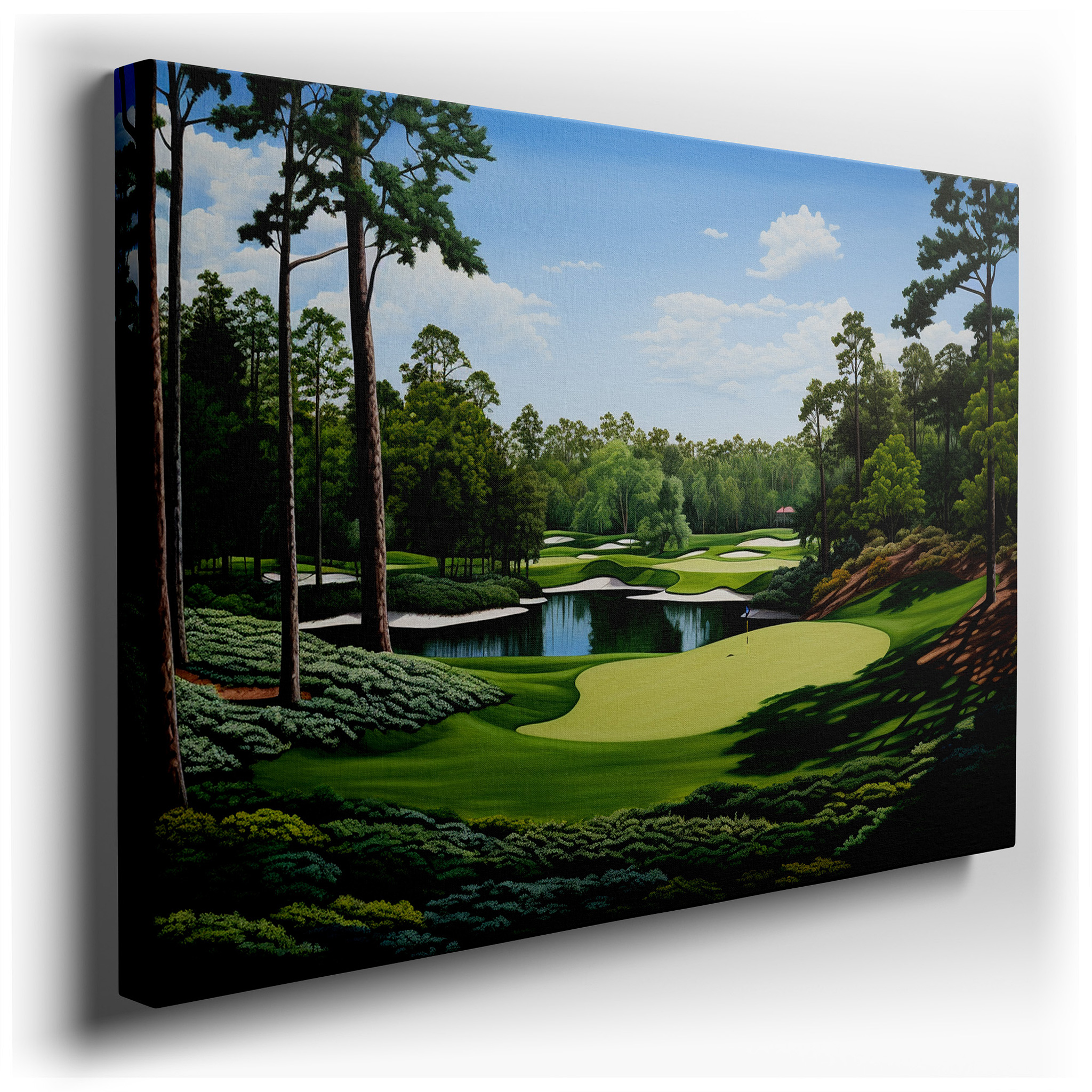 Serene Golf Course Landscape: A Harmonious Blend of Nature and Sport - Large Canvas Wall Art for Office and Bedroom