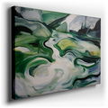 Serene Green Landscape - Abstract Canvas Wall Art