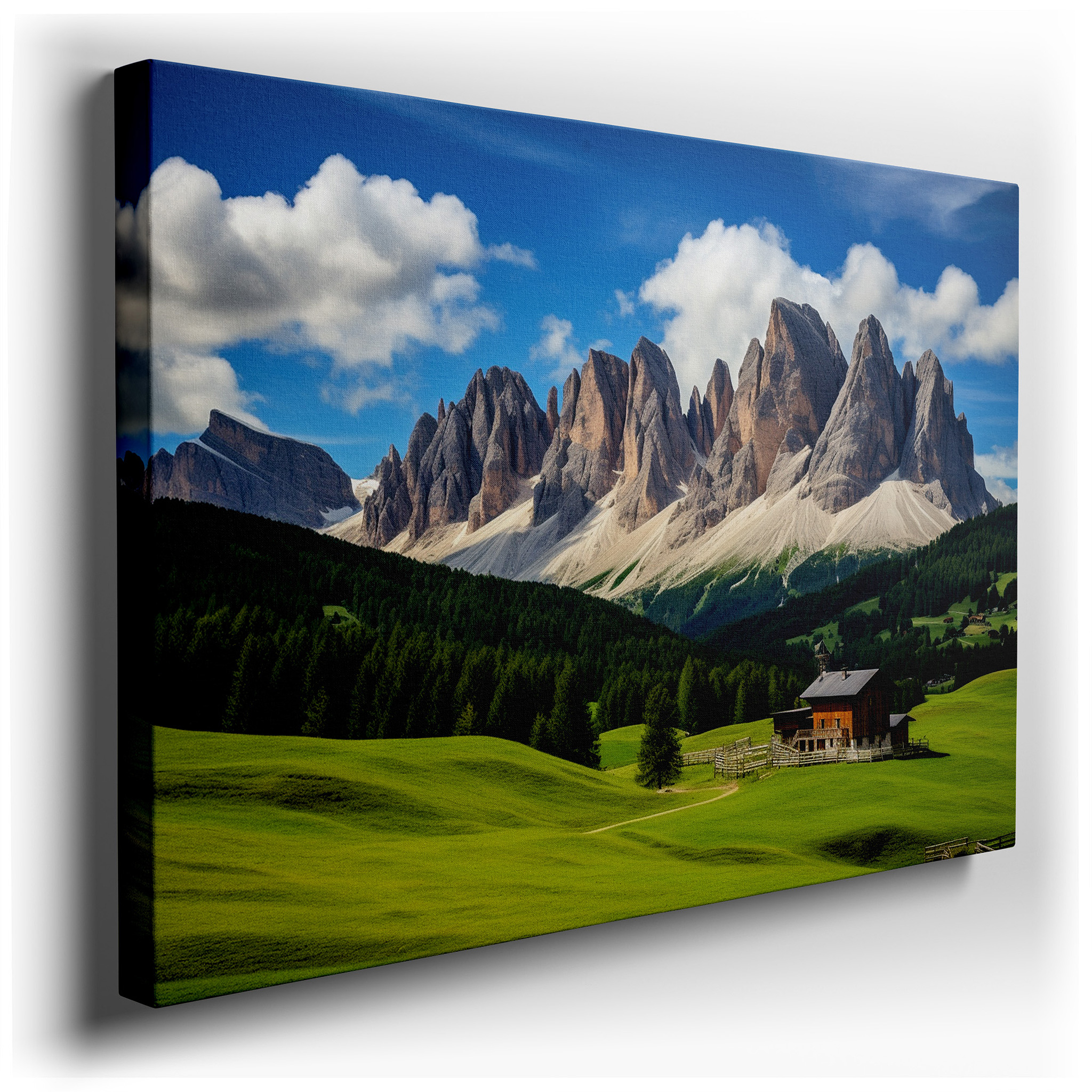 Serene Hideaway Amidst Lush Valleys and Towering Mountains: Oversized Wall Art for Home and Office Decor, Including
