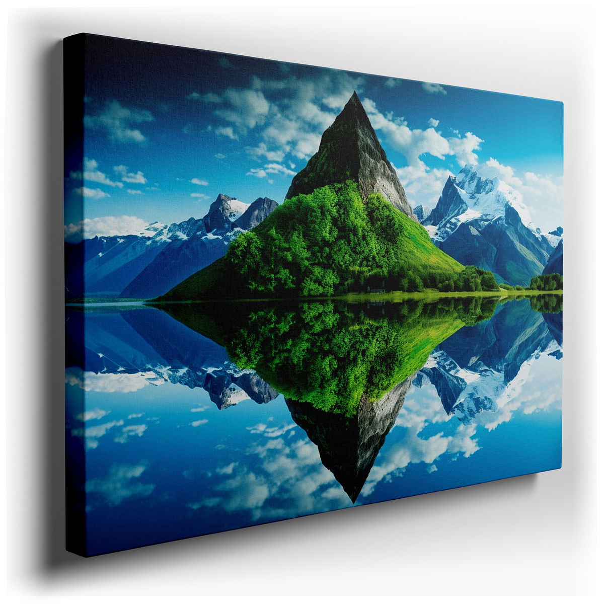 Serene Lake and Mountain Reflections - Nature Canvas Wall Art