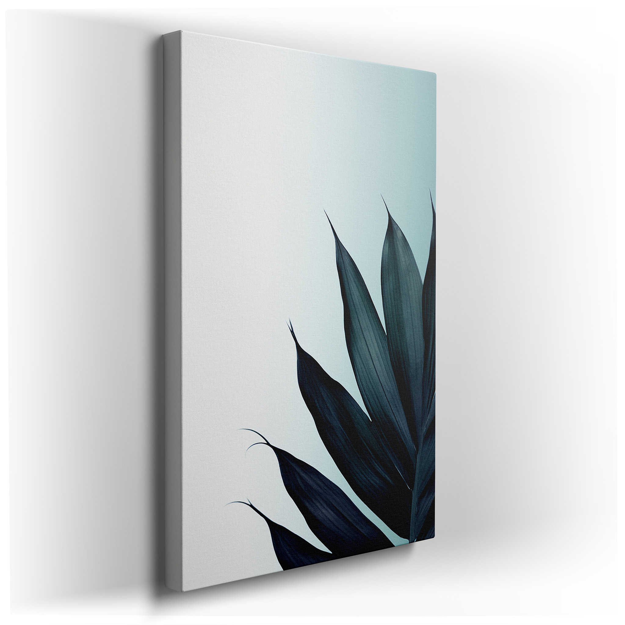 Serene Leaves at Dawn's Gradient: Emblem of Resilience and Growth, Minimalist Large Wall Art, Canvas Decor for Office