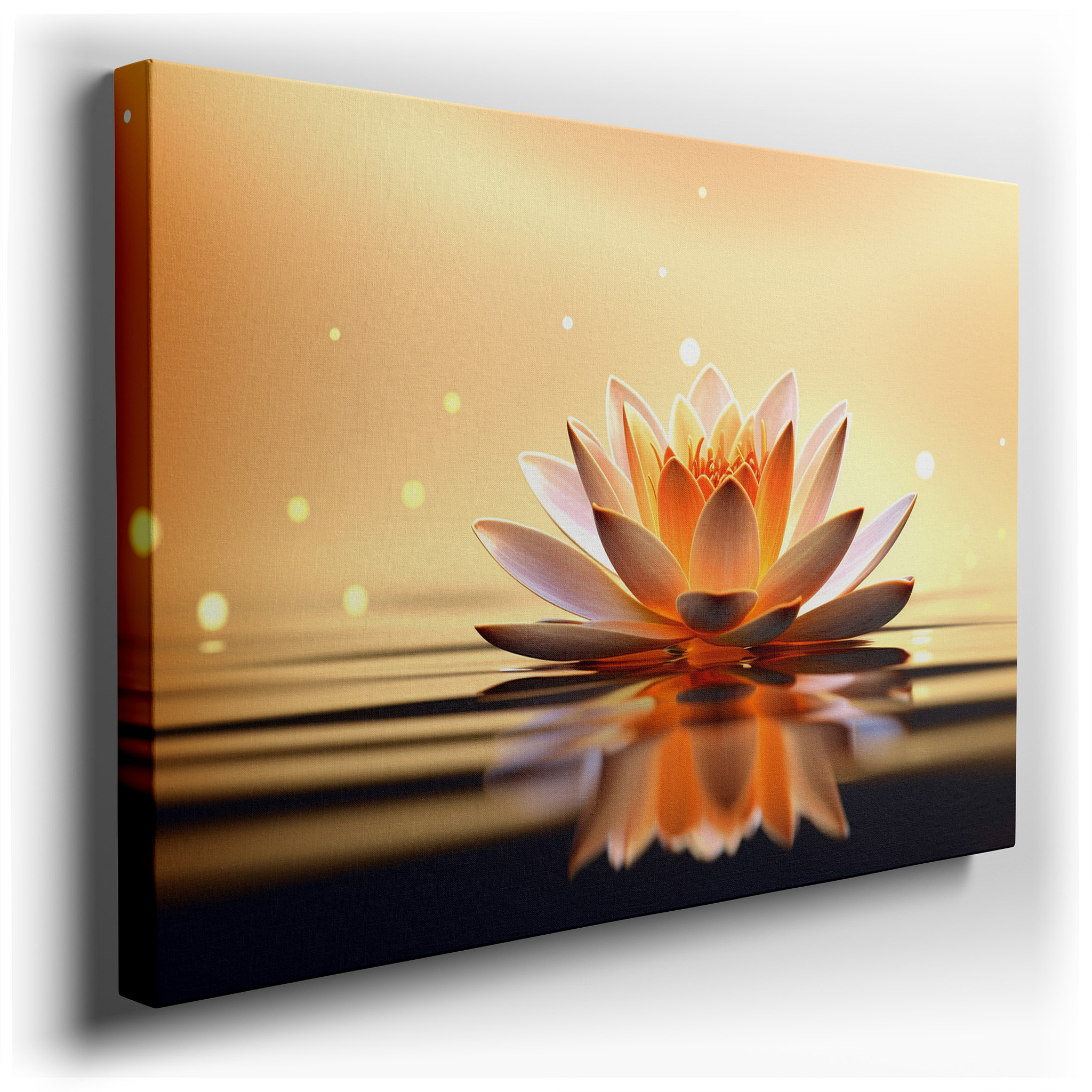 Serene Lotus Flower on Tranquil Waters: A Symbol of Purity and Enlightenment - Large Canvas Wall Art for Office Decor