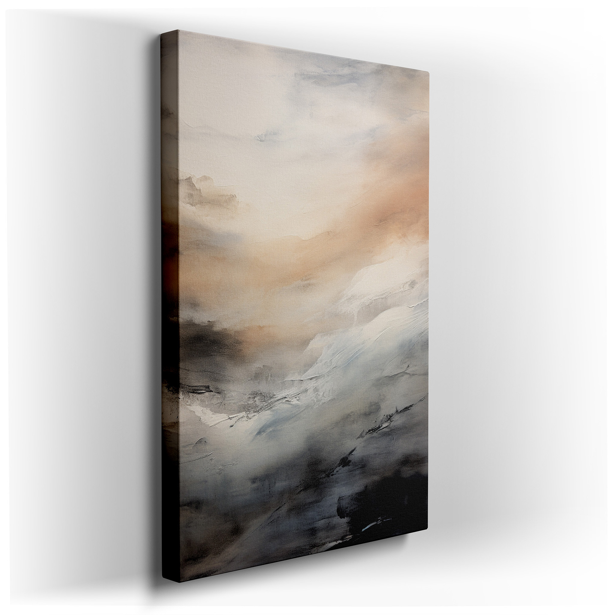 Serene Monochromatic Landscape: Peaceful Natural Scene for Reflection - Large Canvas Wall Art for Office and Bedroom
