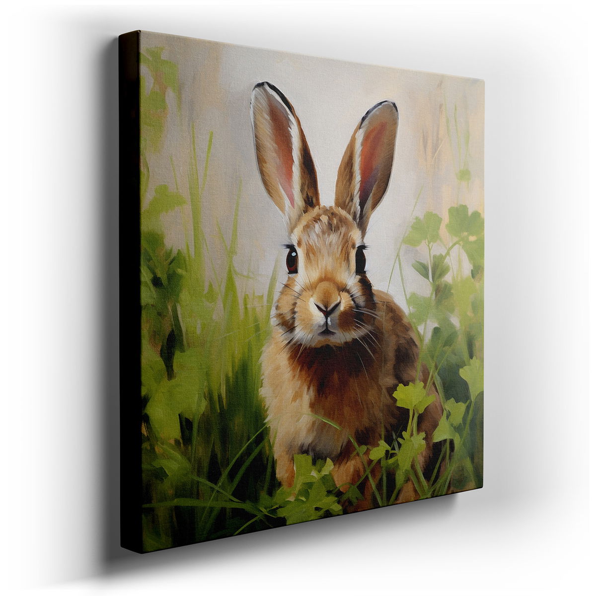Serene Rabbit in Lush Greenery - Nature Canvas Wall Art
