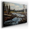 Serene River Landscape - Tranquil Blue Canvas Wall Art