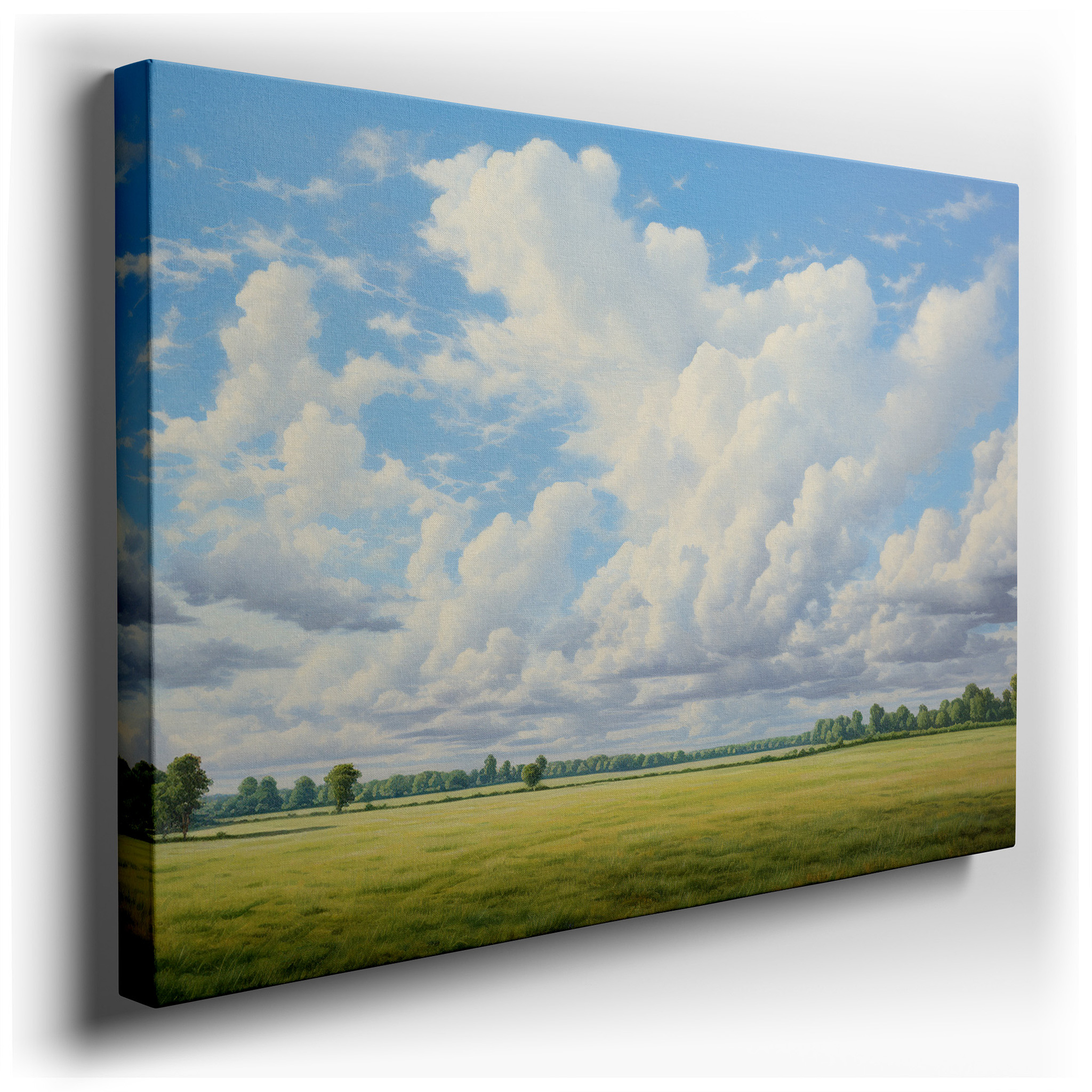Serene Riverbank Reflections: Tranquil Nature Escape Large Wall Art for Office, Bedroom, and Living Room Decor wrapped