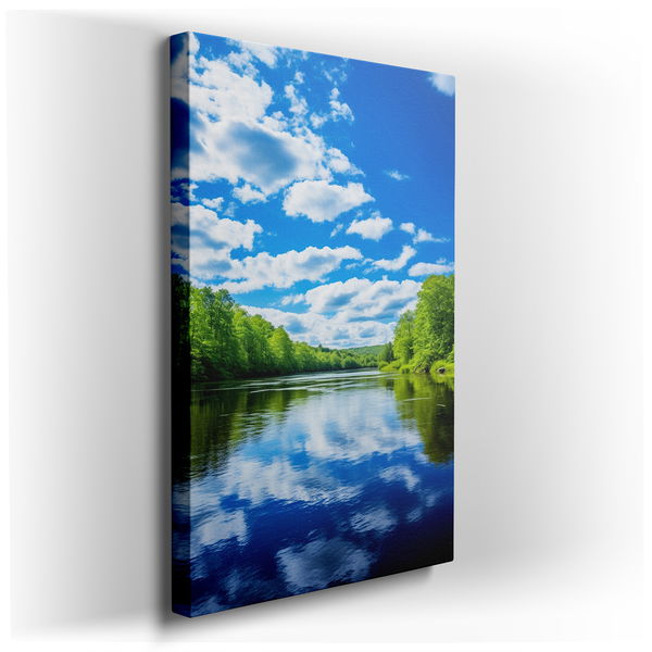 Serene Riverscape - Tranquil Nature Canvas Wall Art