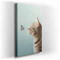 Cat Meeting Butterfly - Serene Nature Canvas Wall Art