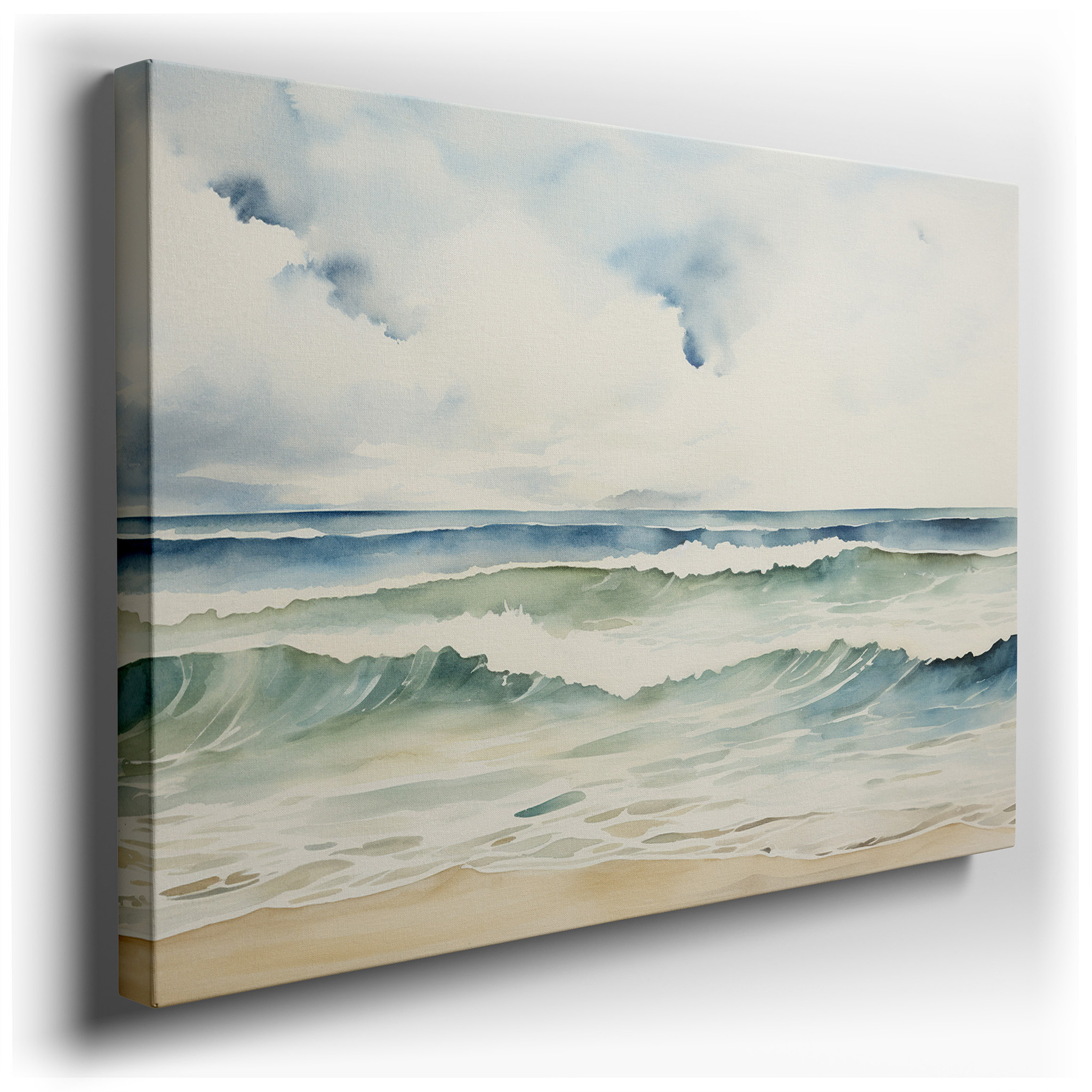 Serene Seascape in Calming Blues for a Peaceful Room Atmosphere: Large Wall Art, Canvas Wall Art, Wall Decor for
