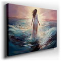Serene Solitude at Sunset - Tranquil Seascape Canvas Wall Art