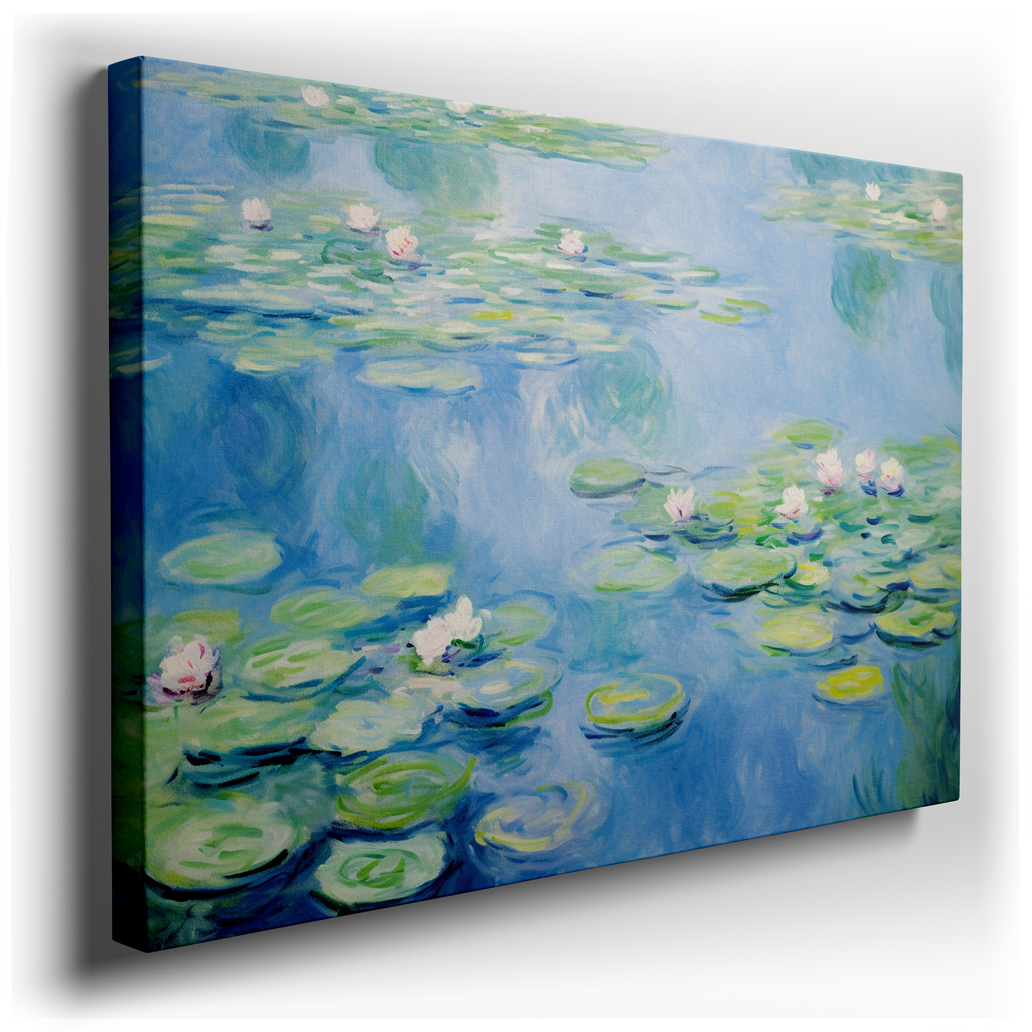 Serene Water Lilies on a Tranquil Pond - A Masterful Impressionist Tribute: Large Canvas Wall Art for Office and