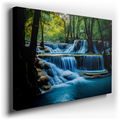 Serene Waterfall Oasis - Tranquil Nature Canvas Wall Art