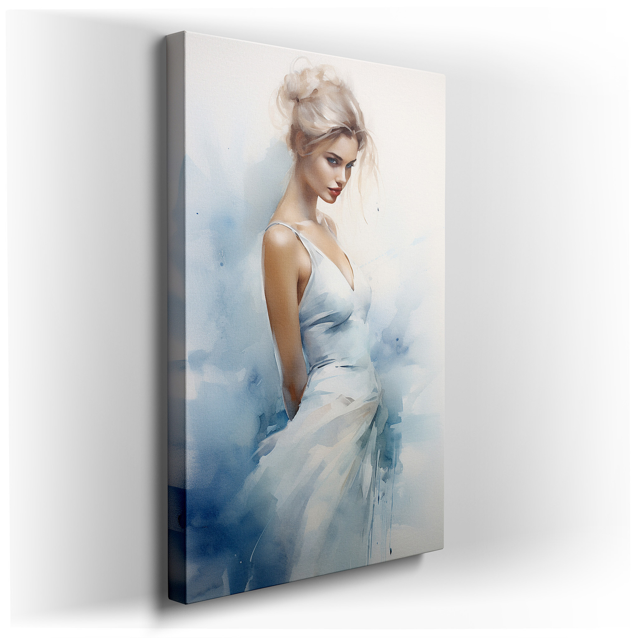Serene White Beauty: Tranquil and Romantic Large Wall Art for Office, Bedroom, and Living Room Decor wrapped canvas -