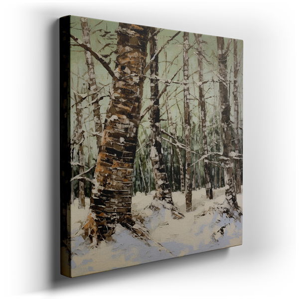 Serene Winter Birch Trees - Tranquil Nature Canvas Wall Art