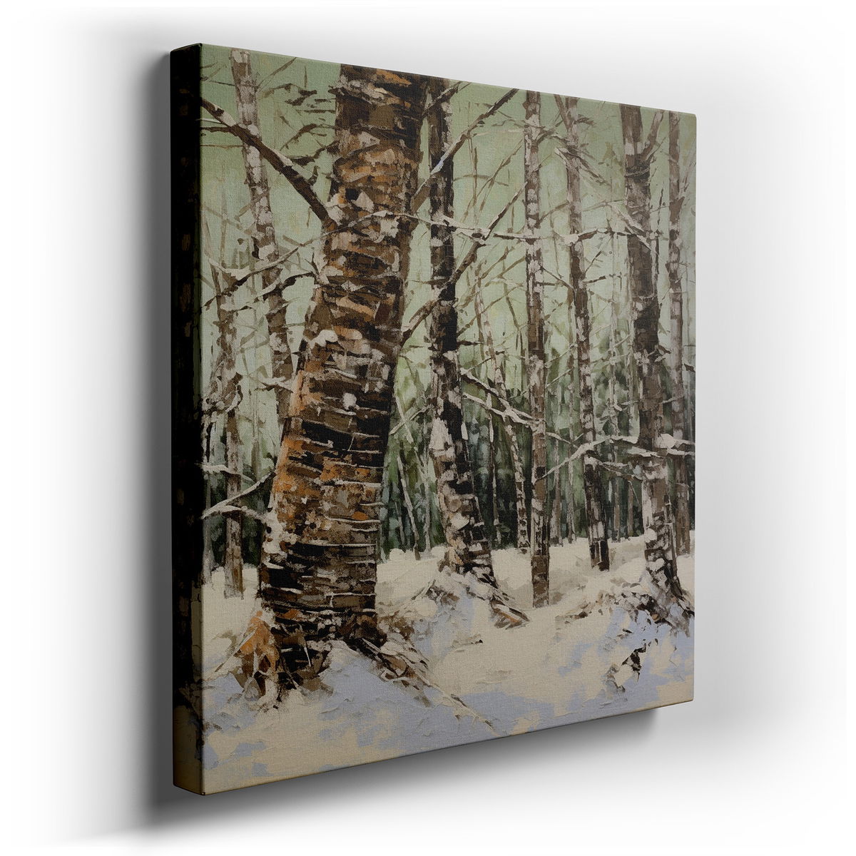 Serene Winter Birch Trees - Tranquil Nature Canvas Wall Art