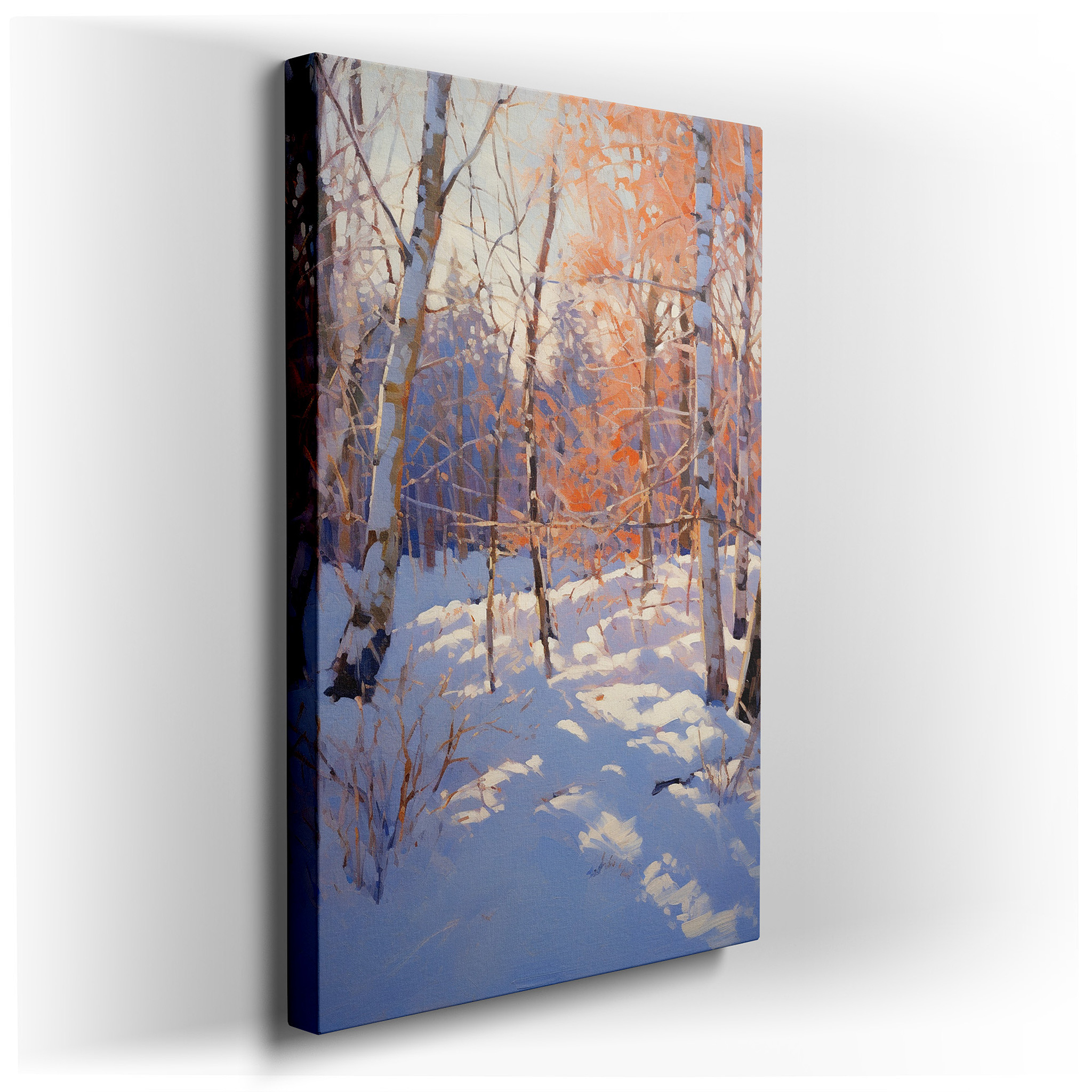 Serene Winter Forest in Sunlight Snow Large Wall Art, Canvas Wall Decor, Office Wall Decor, Bedroom Wall Decor, Living