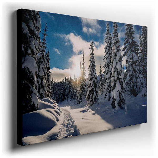 Serene Winter Forest in Sunlight Wall Art