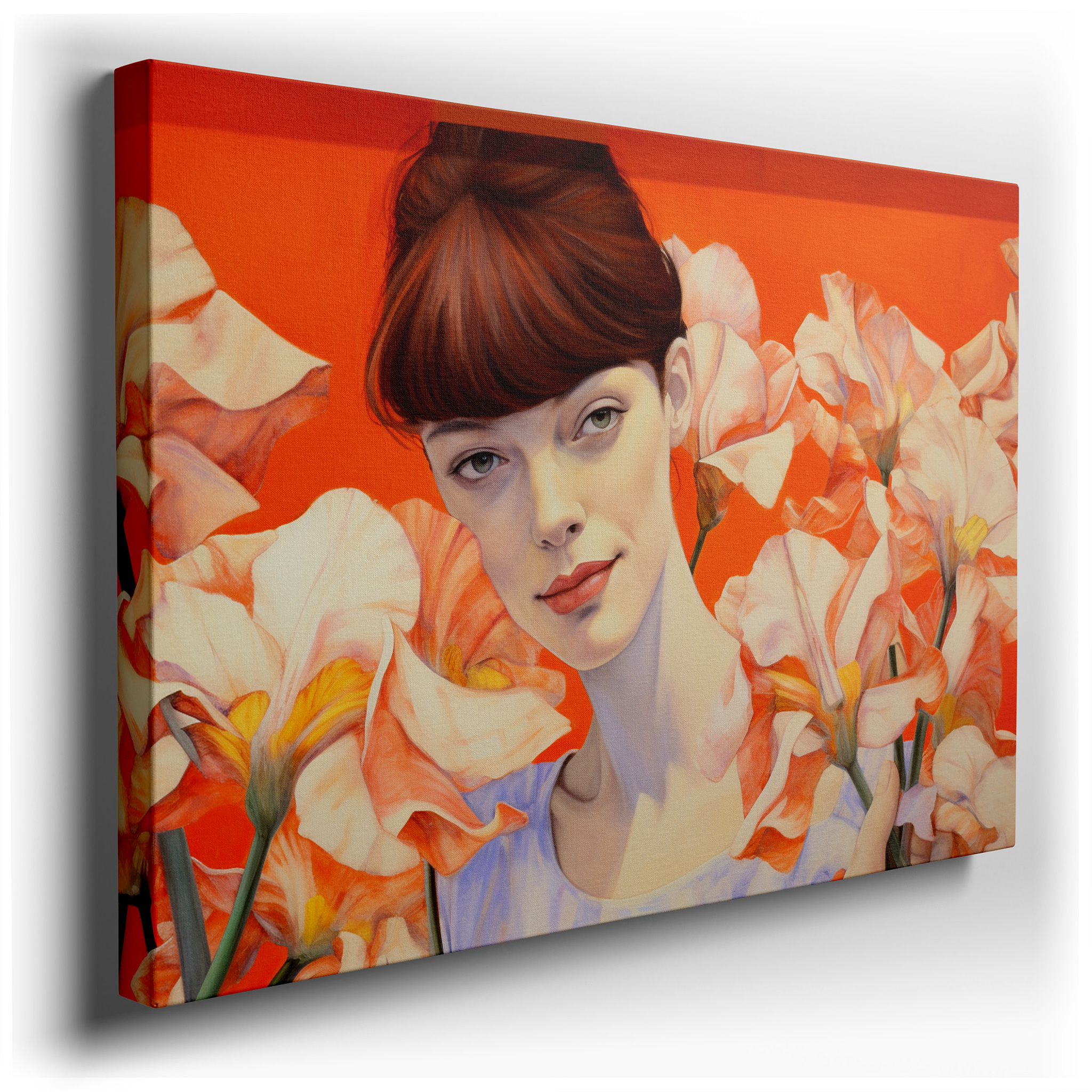 Serenity and Strength in Feminine Tranquility Amidst Nature's Embrace: Large Canvas Wall Art for Office and Bedroom