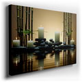 Serenity in Candles and Bamboo - Zen Canvas Wall Art