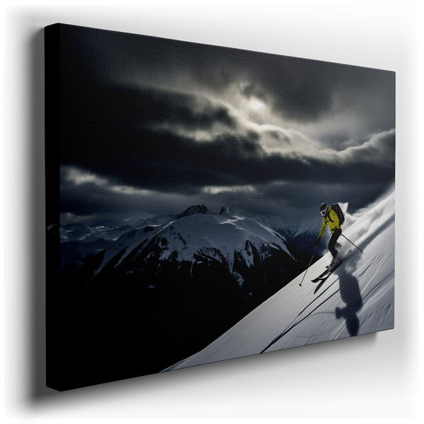 Skier in Action - Dynamic Winter Canvas Wall Art