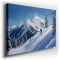 Skiers Beneath Blue Skies - Nature's Tranquility Canvas Wall Art