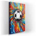 Soccer-Themed Abstract Canvas Wall Art - Dynamic Swirls & Colors