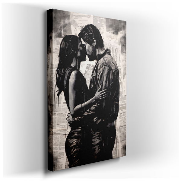 Societal Chaos and Intimate Embrace - Wall Art